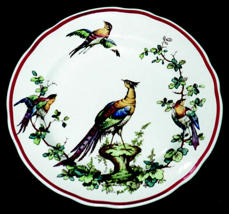 Chelsea Bird Red Band Dinner Plate by Spode-1