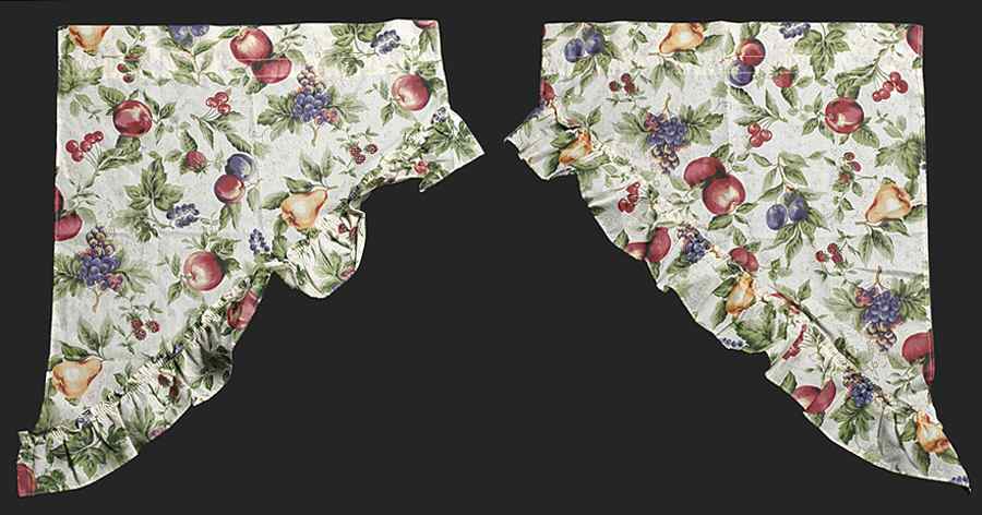 Sonoma (Tan Body, Rim Shape) Pair of Swag Curtain 27" X 33" by Sakura-1