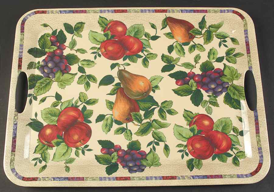 Sonoma (Tan Body, Rim Shape) 19" Plastic Serving Tray by Sakura-1