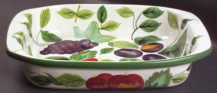 Sonoma (Tan Body, Rim Shape) 15" Rectangular Baker by Sakura-1