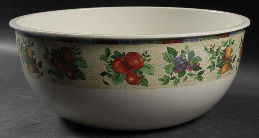 Sonoma (Tan Body, Rim Shape) 12" Large Plastic Salad Serving Bowl by Sakura-1