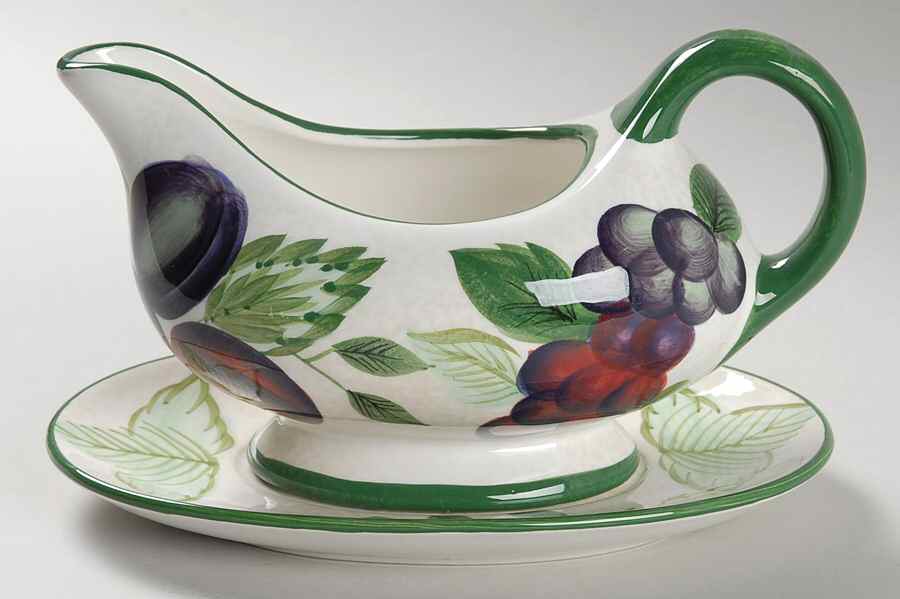 Sonoma (Tan Body, Rim Shape) Gravy Boat & Underplate by Sakura-1