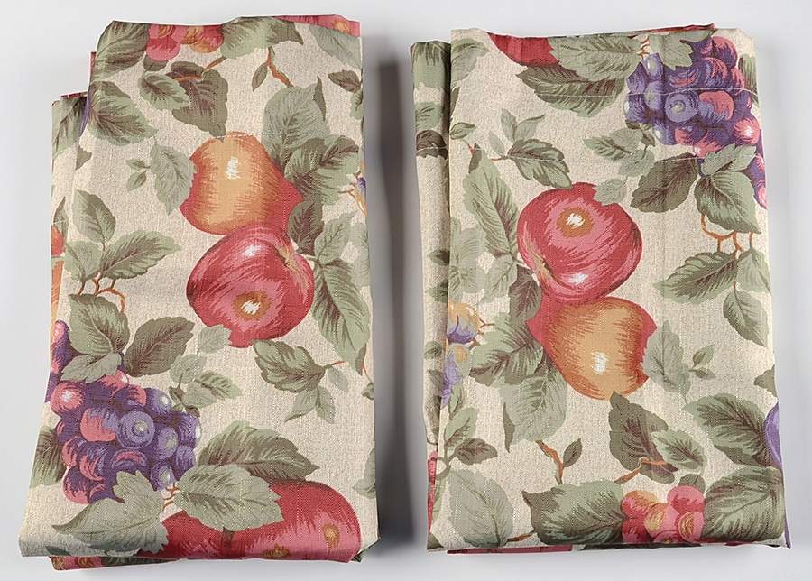 Sonoma (Tan Body, Rim Shape) 58" X 24" Pair Tier Curtains by Sakura-1