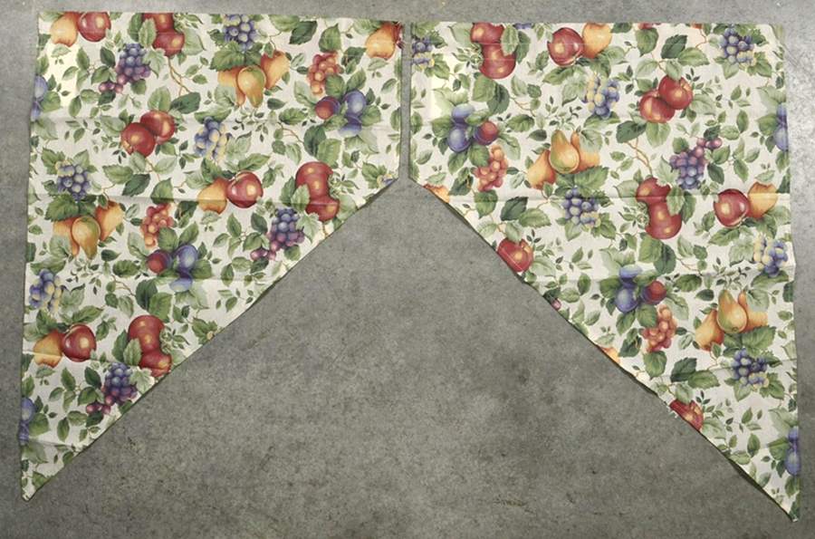 Sonoma (Tan Body, Rim Shape) Pair of 37" x 29" Swag Valance Curtain by Sakura-1