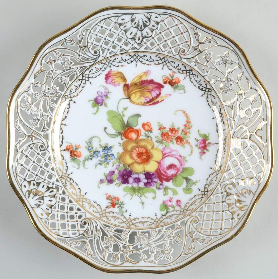 Dresden Flowers Luncheon Plate by Schumann - Bavaria-1