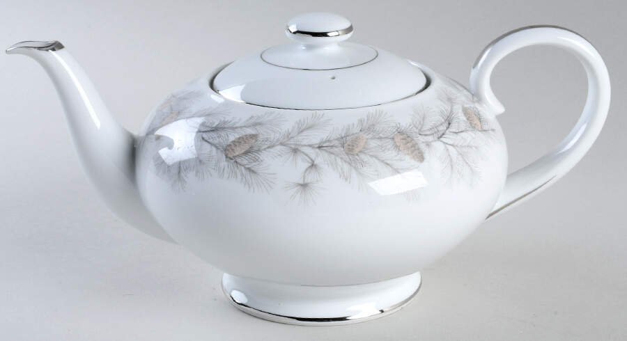 Sierra Pines (No #, Platinum Trim) Teapot & Lid by Sango-1