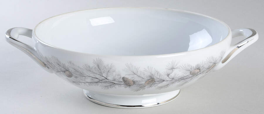 Sierra Pines (No #, Platinum Trim) Round Vegetable No Lid by Sango-1