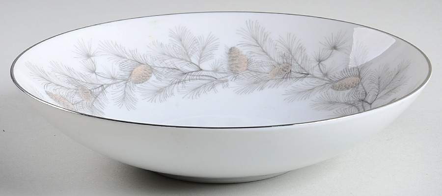 Sierra Pines (No #, Platinum Trim) Soup/Cereal Bowl by Sango-1