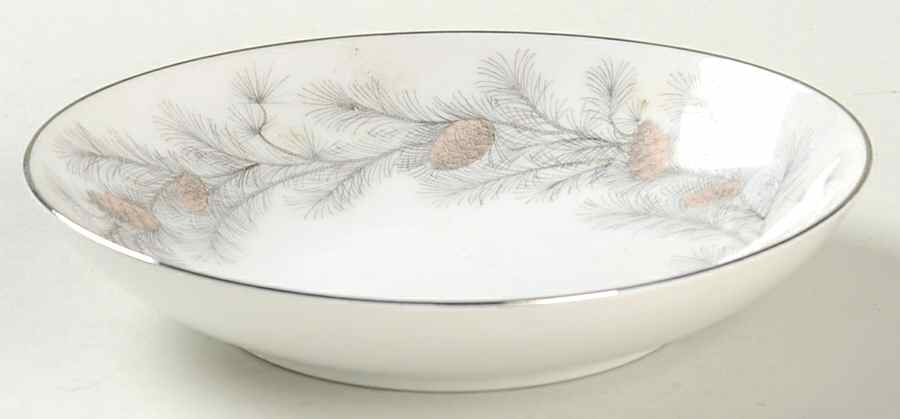 Sierra Pines (No #, Platinum Trim) Fruit/Dessert (Sauce) Bowl by Sango-1