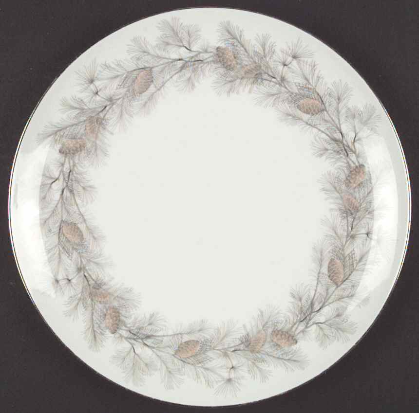 Sierra Pines (No #, Platinum Trim) Dinner Plate by Sango-1