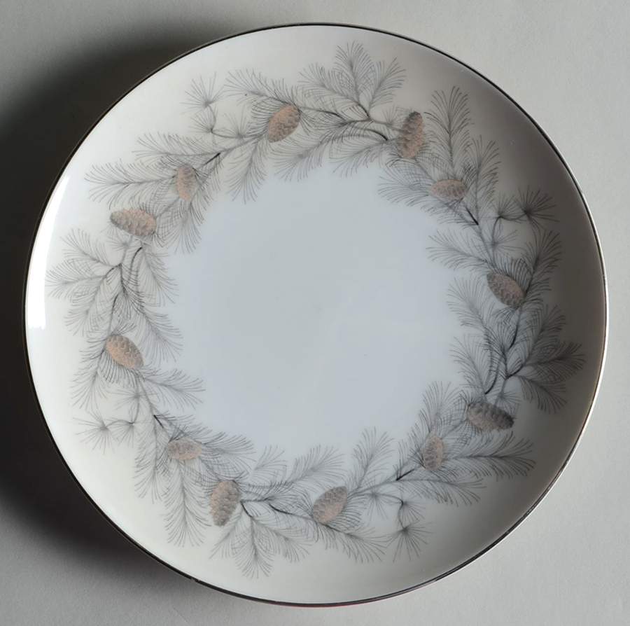 Sierra Pines (No #, Platinum Trim) Salad Plate by Sango-1