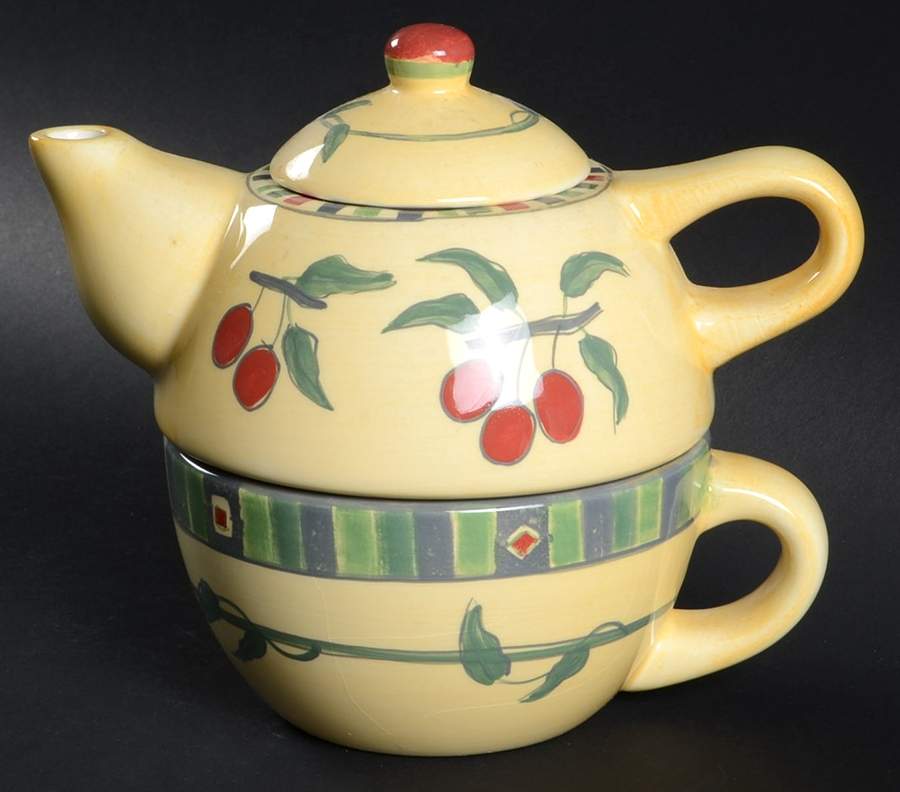 Mesa Individual Teapot & Lid with Cup by Sango-1
