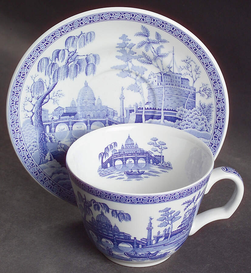 Georgian Collection Flat Cup & Saucer Set by Spode-1