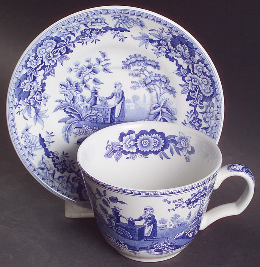 Georgian Collection Flat Cup & Saucer Set by Spode-1