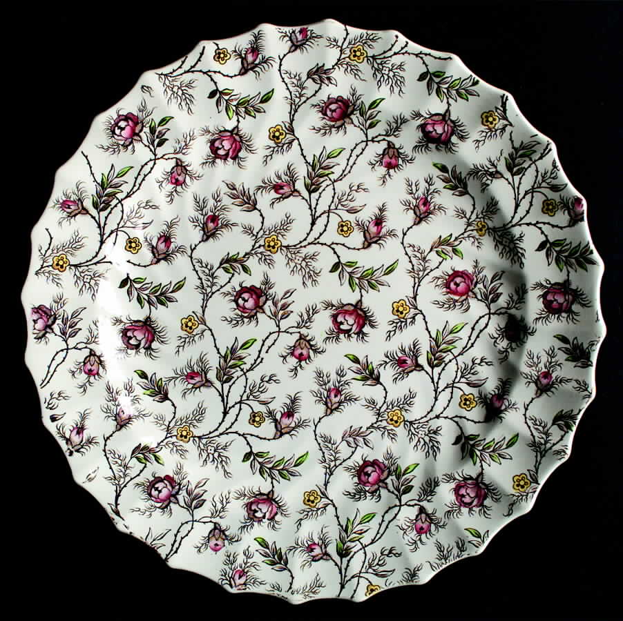 Rosebud Chintz (2-8388, Brown Vine) Dinner Plate by Spode-1