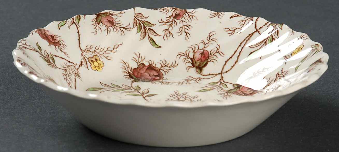 Rosebud Chintz (2-8388, Brown Vine) Fruit/Dessert (Sauce) Bowl by Spode-1