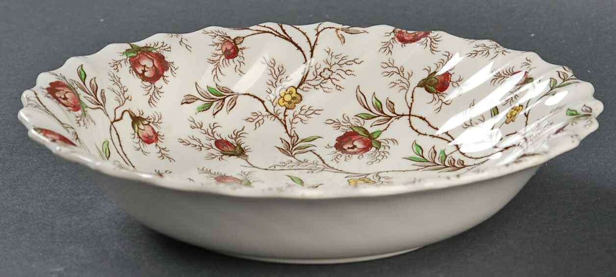 Rosebud Chintz (2-8388, Brown Vine) Coupe Cereal Bowl by Spode-1