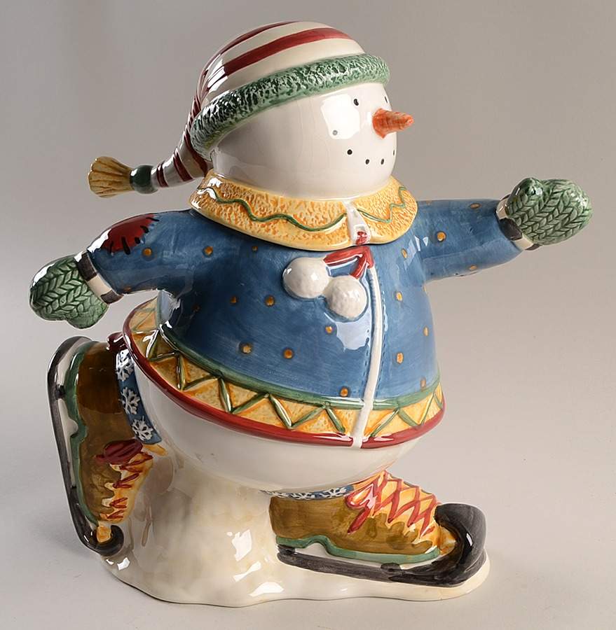 Sledding Characters Figural Cookie Jar & Lid by Sakura-1