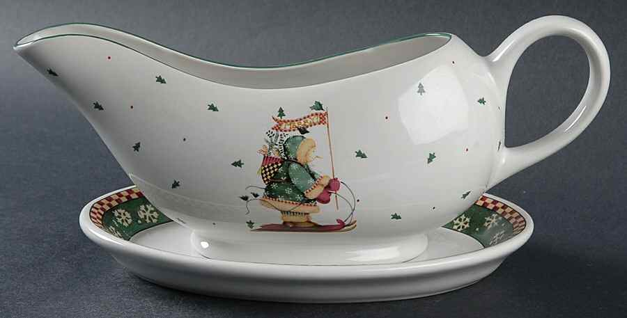 Sledding Characters Gravy Boat & Underplate/Relish by Sakura-1