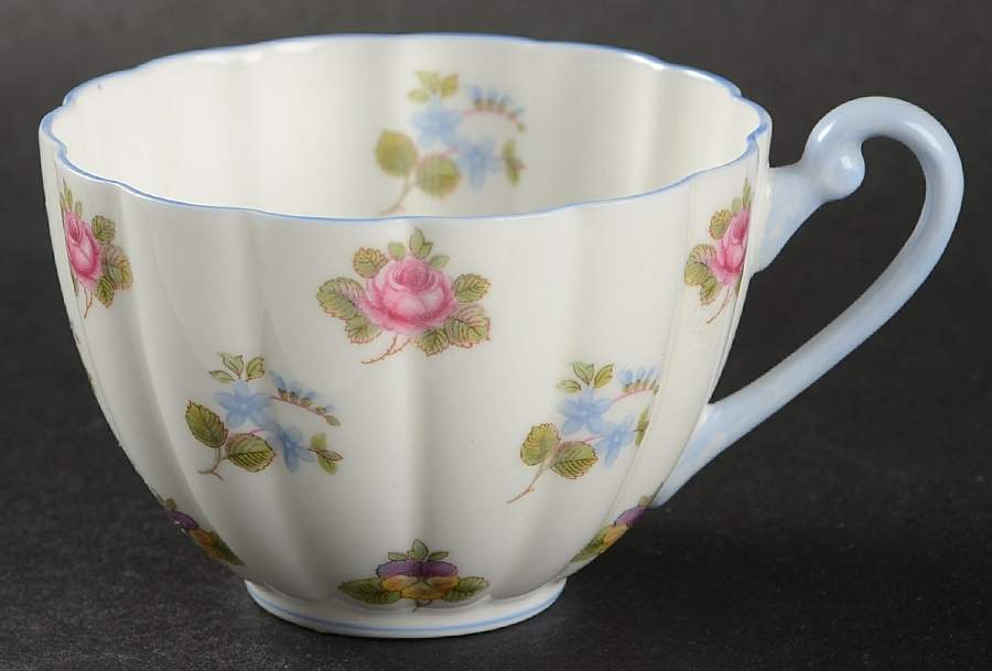 Rose, Pansy, Forget Me Not Flat Cup by Shelley-1
