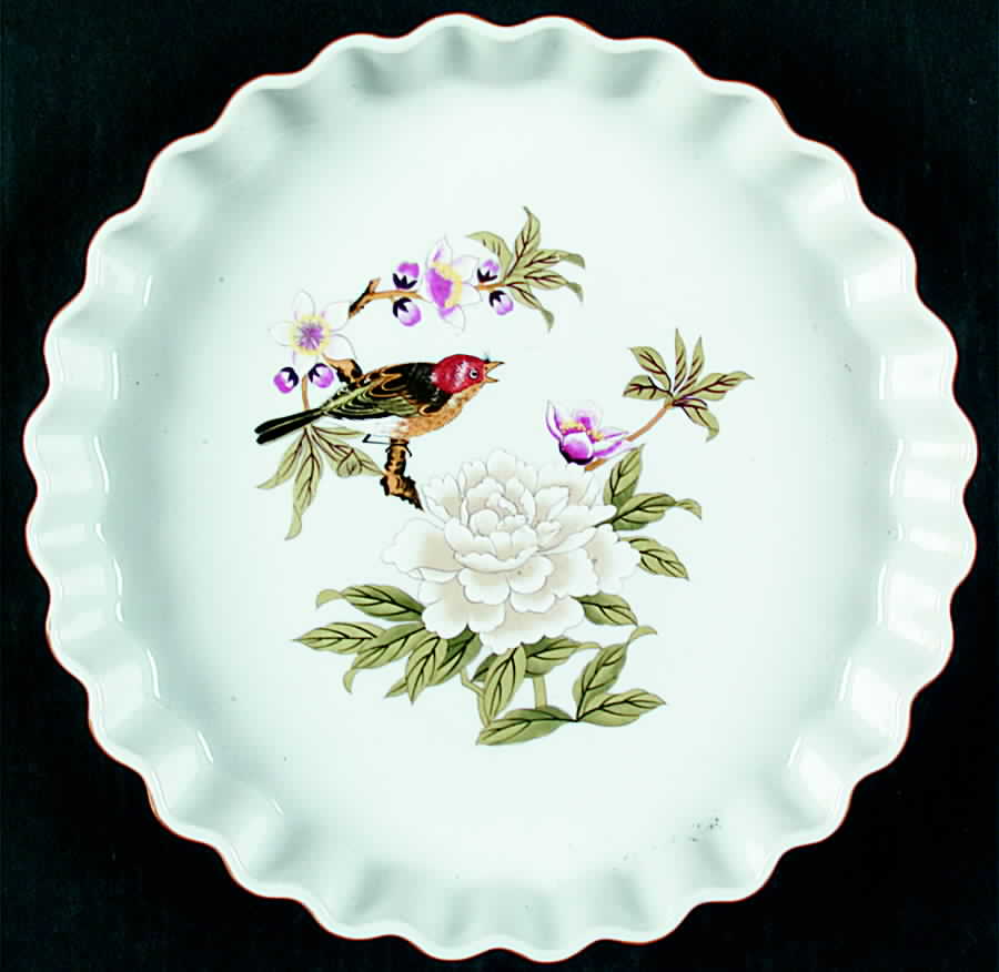 Chinese Garden (Mustard Trim) 10" Quiche by Shafford-1