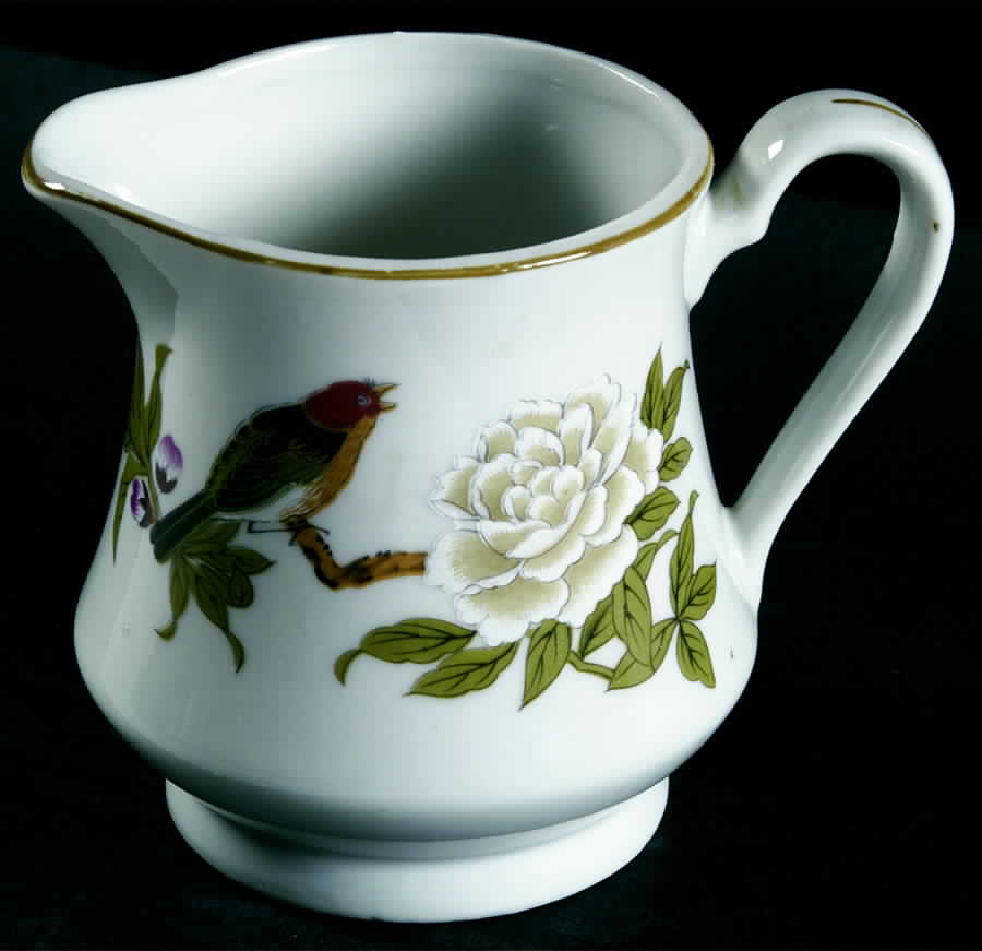 Chinese Garden (Mustard Trim) Creamer by Shafford-1