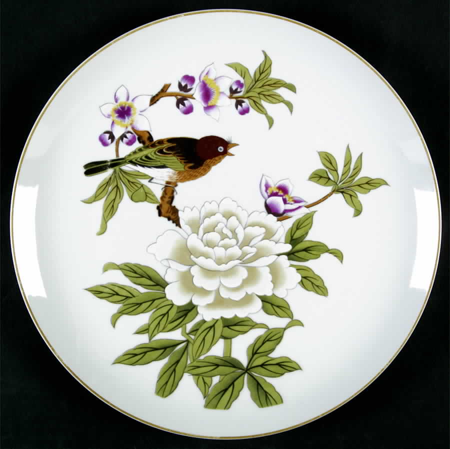Chinese Garden (Mustard Trim) Dinner Plate by Shafford-1