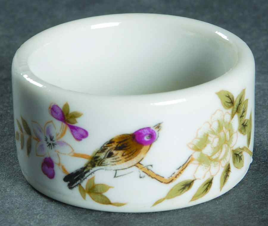 Chinese Garden (Mustard Trim) Napkin Ring by Shafford-1