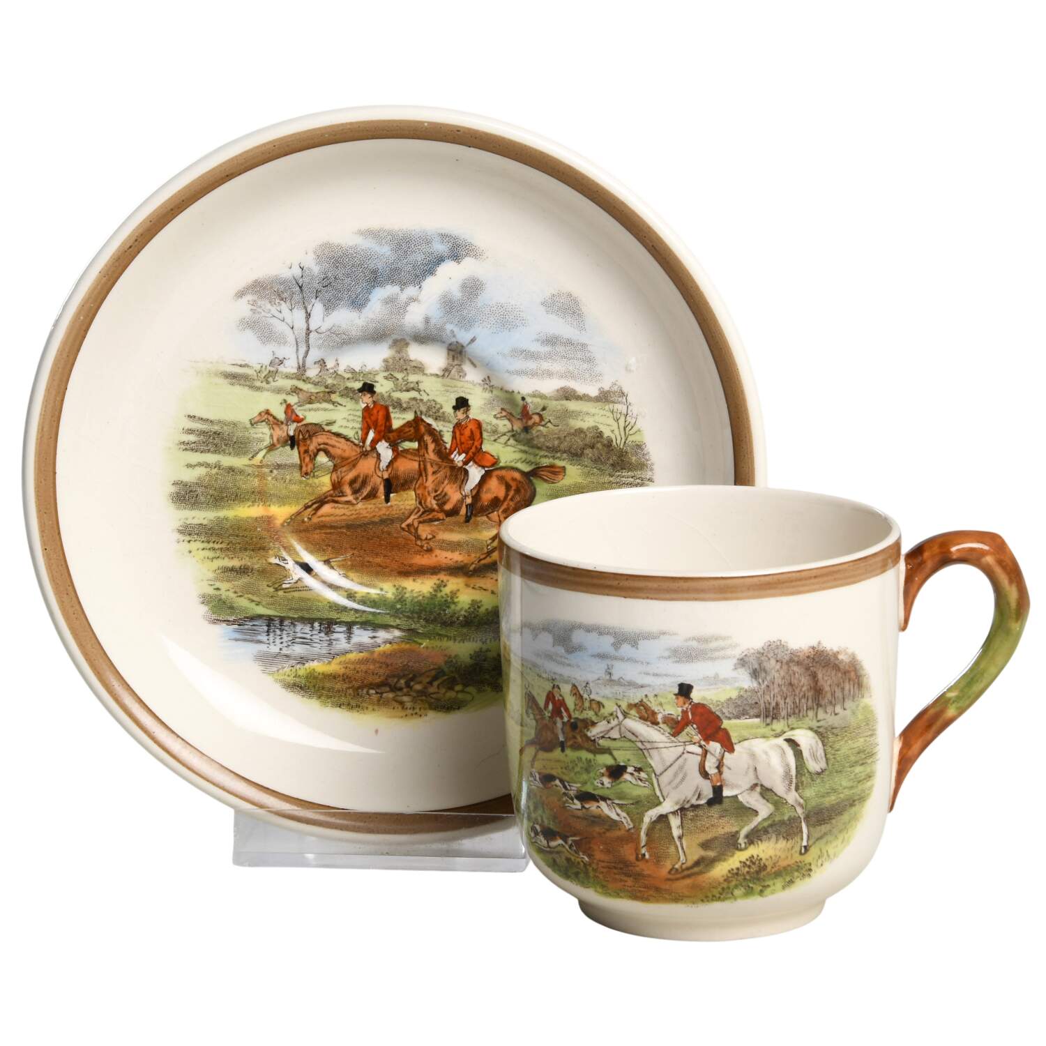 Herring Hunt Flat Cup & Saucer Set by Spode-1