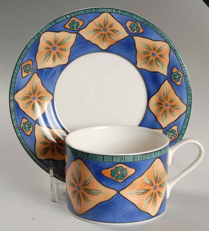 Starburst Flat Cup & Saucer Set by Sakura-1
