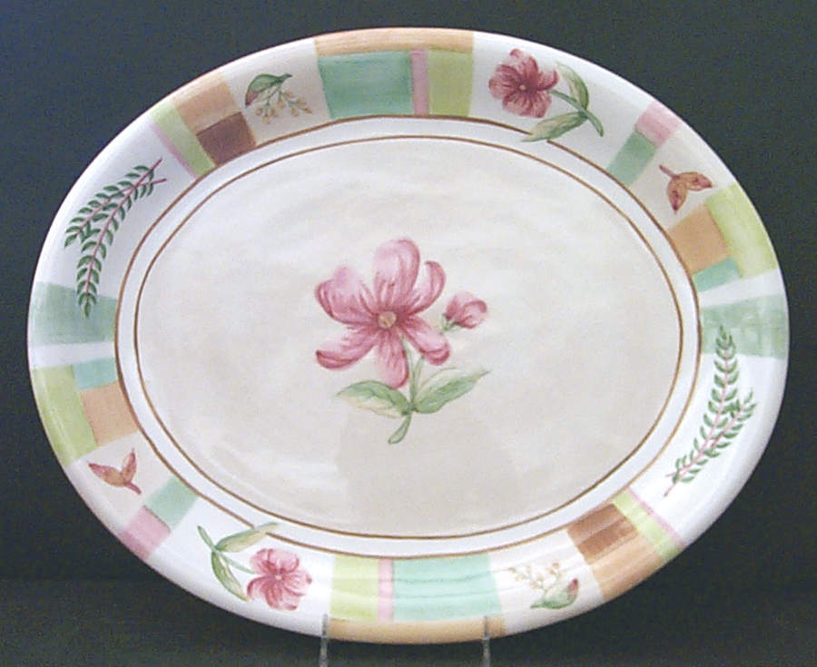 Garden Cafe 18" Oval Serving Platter by Sango-1