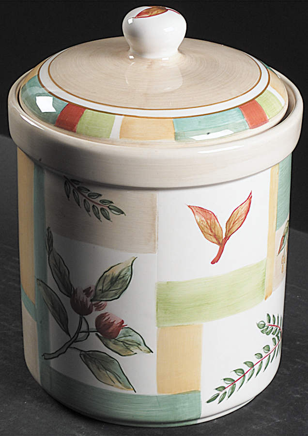 Garden Cafe Cookie Jar & Lid by Sango-1