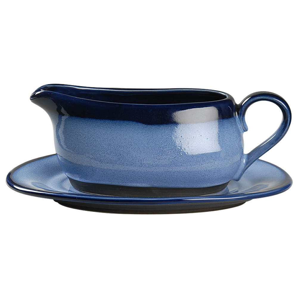 Nova Blue Gravy Boat & Underplate by Sango-1
