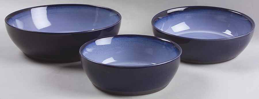 Nova Blue Round Baker (Set of 3) by Sango-1