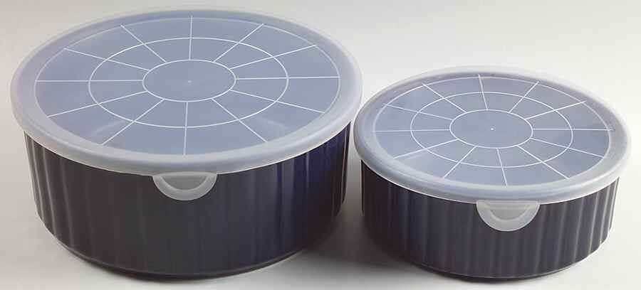 Nova Blue (Set of 2) Ceramic Storage Bowls by Sango-1