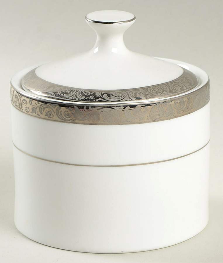 Empress Platinum Sugar Bowl & Lid by Sango-1