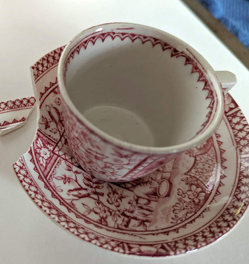 Little Mae Red Child's Cup & Saucer Set by Staffordshire-1