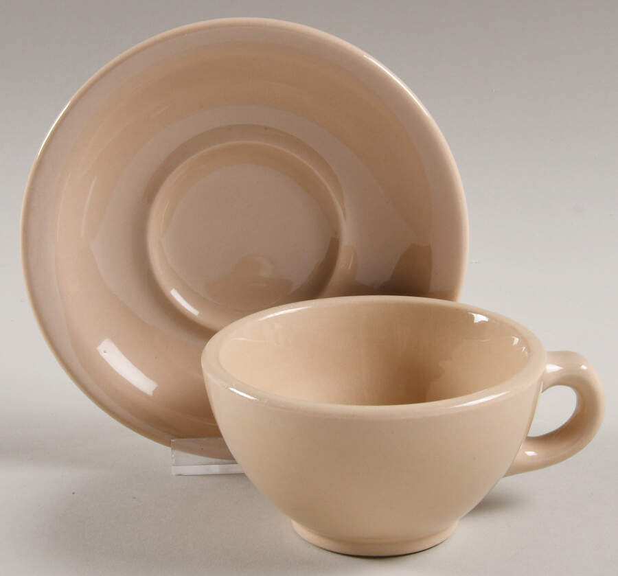 Incaware Undecroated (Also a Line) Flat Cup & Saucer Set by Shenango-1