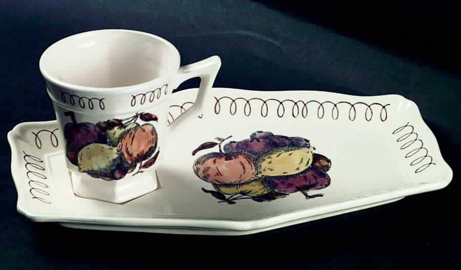 Bennington Square Snack Plate & Cup Set by Shafford-1