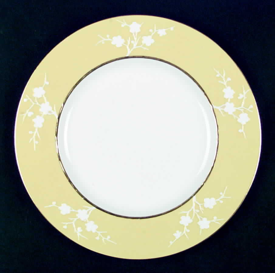 Geisha White On Yellow (Gold Trim) Dinner Plate by Spode-1