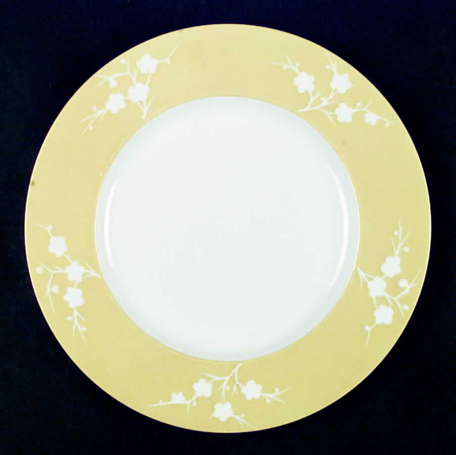 Geisha White On Yellow Dinner Plate by Spode-1