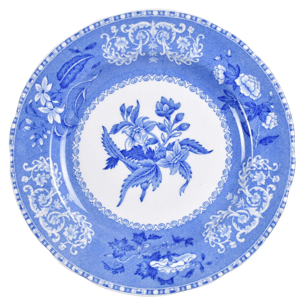 Blue Camilla (Scalloped, New Black Backstamp) Salad Plate by Spode-1