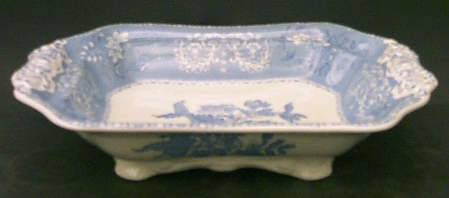 Blue Camilla (Scalloped, New Black Backstamp) Rectangular Vegetable Bowl No Lid by Spode-1