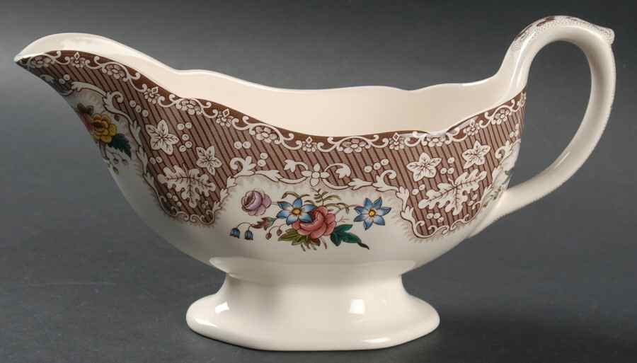 Thanksgiving Brown, Multicolor (No Trim) Gravy Boat by Spode-1
