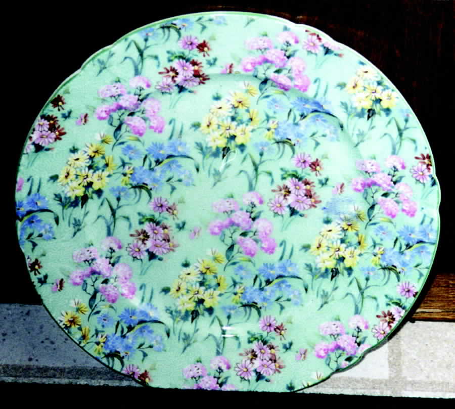 Melody (Henley&New Cambridge Shape, Green) Salad Plate by Shelley-1