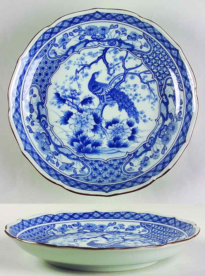 Blue Peacock Collection Coupe Dinner Plate by Sadek-1