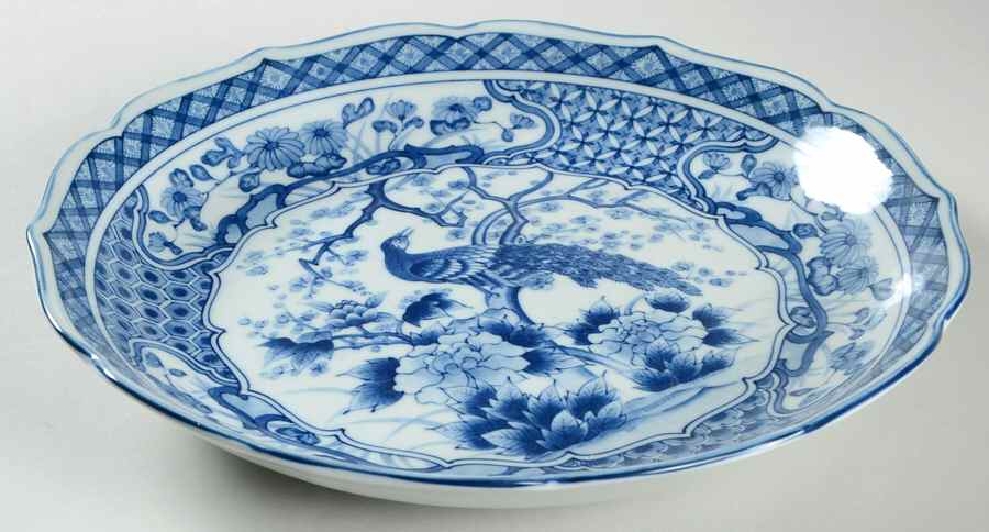 Blue Peacock Collection Coupe Dinner Plate by Sadek-1