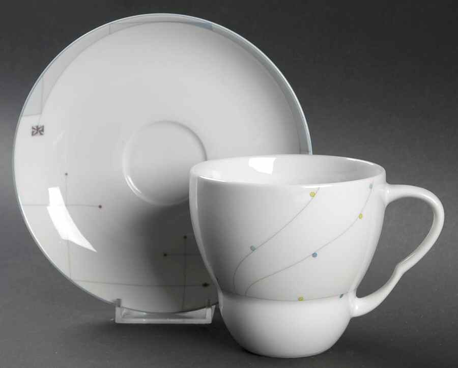 Jewel Flat Cup & Saucer Set by Sasaki-1