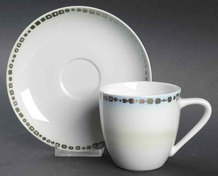 Jazz Flat Cup & Saucer Set by Sasaki-1