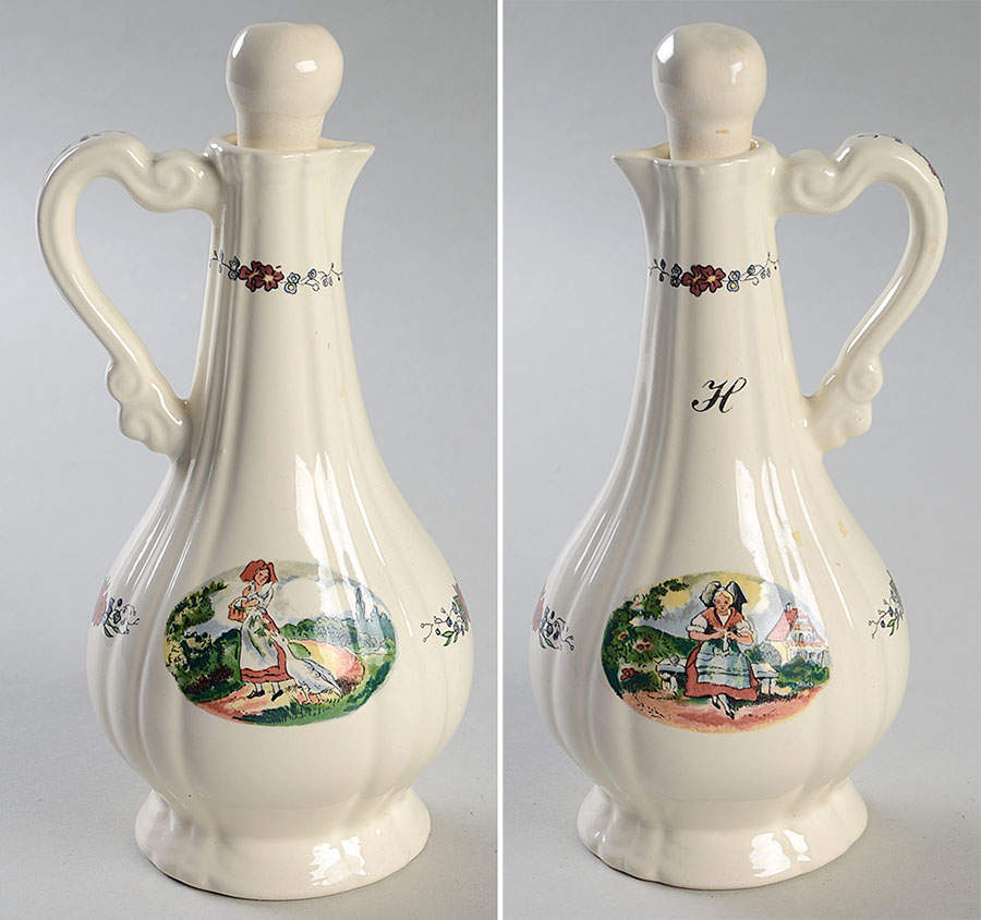 Obernai Oil Cruet and Stopper by Sarreguemines-1